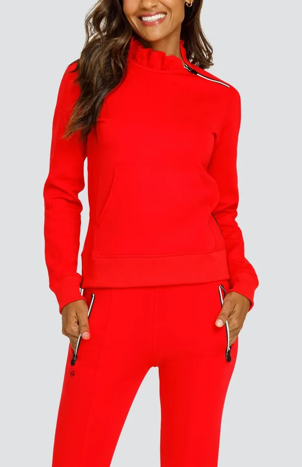 Tail Activewear Condoleezza Dahlia Red Pullover Women Long Sleeve