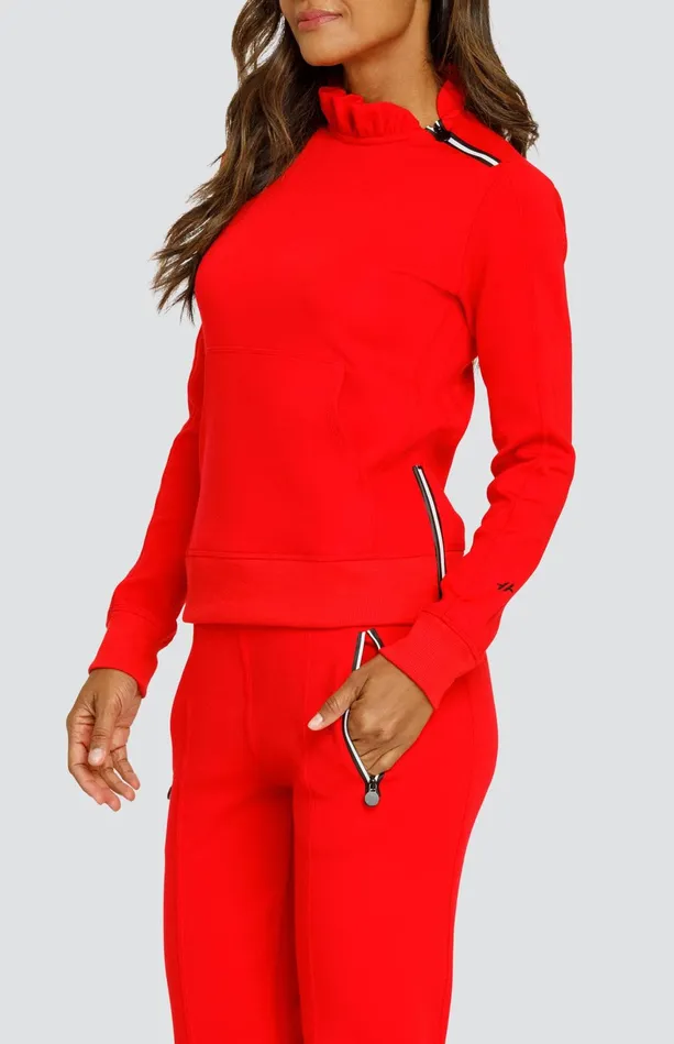 Tail Activewear Condoleezza Dahlia Red Pullover Women Long Sleeve