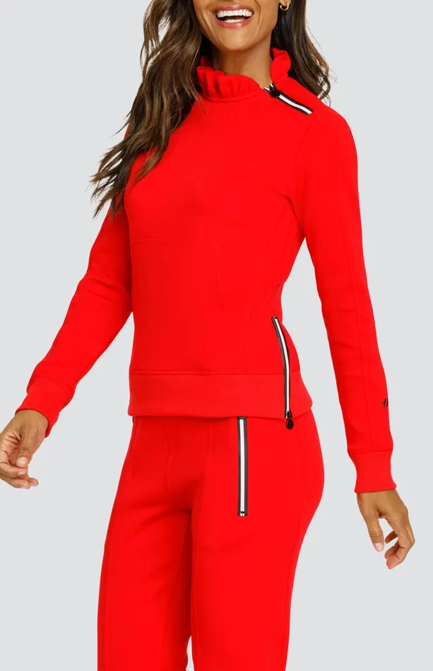 Tail Activewear Condoleezza Dahlia Red Pullover Women Long Sleeve