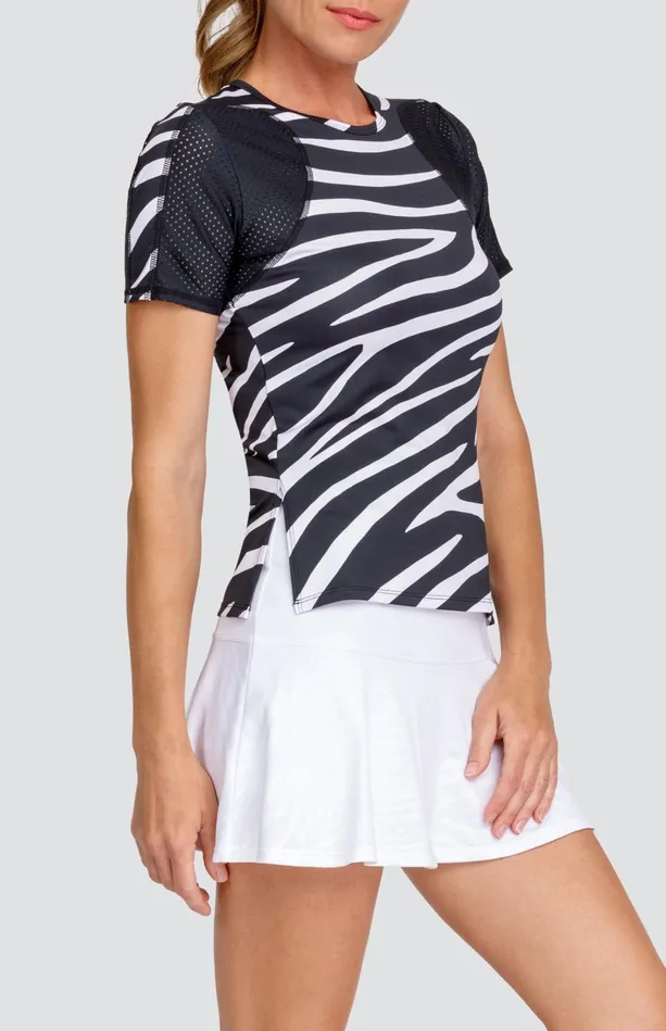 Tail Activewear Katy Top 8211 Wild Zebra 8211 FINAL SALE Women Short Sleeve