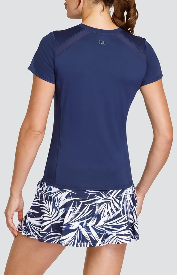 Tail Activewear Lorenia Top 8211 Navy Blue Women Short Sleeve
