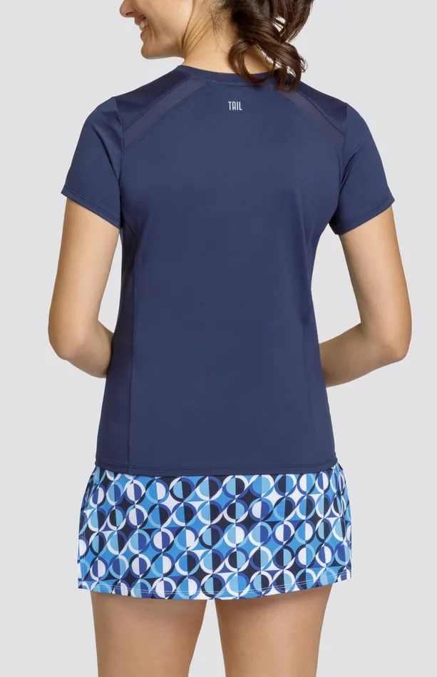 Tail Activewear Lorenia Top 8211 Navy Blue Women Short Sleeve