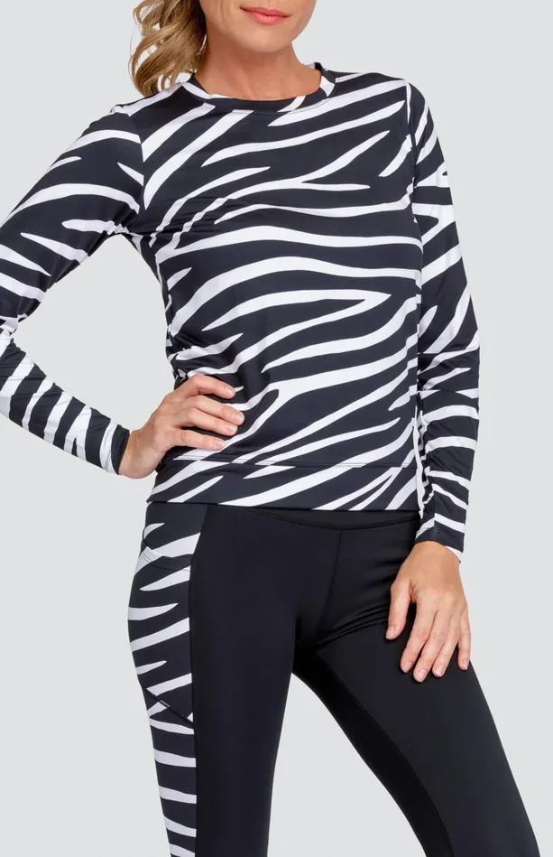 Tail Activewear Nepali Top 8211 Wild Zebra 8211 FINAL SALE Women Long Sleeve