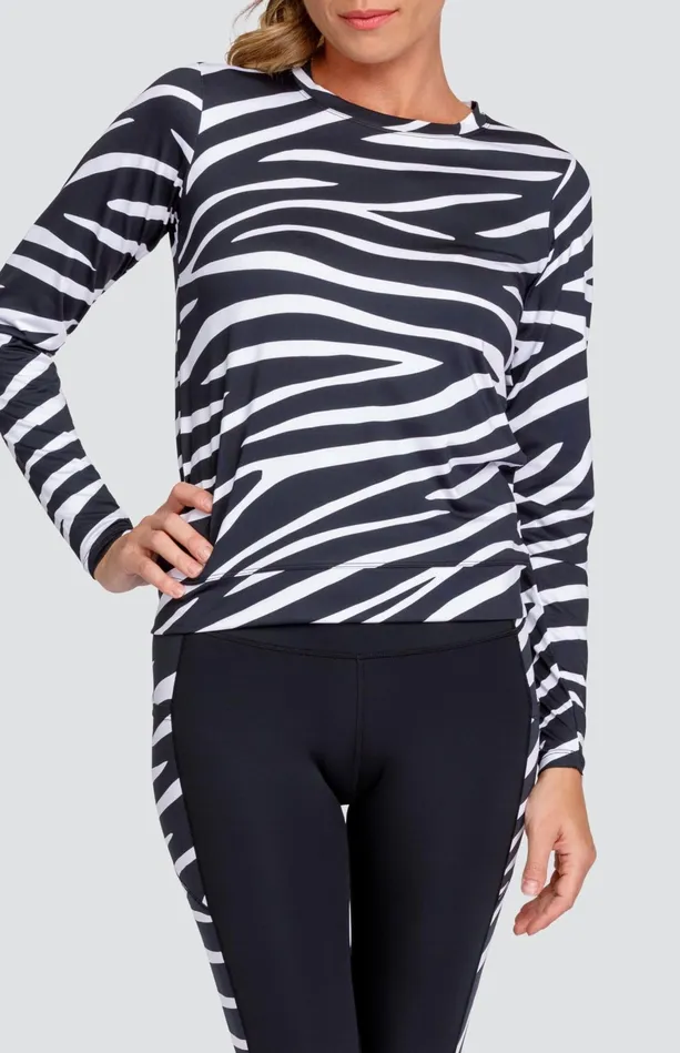 Tail Activewear Nepali Top 8211 Wild Zebra 8211 FINAL SALE Women Long Sleeve