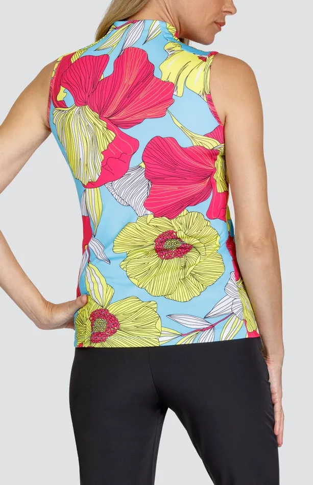 Tail Activewear Sofia Top 8211 Large Delicate Blooms 8211 Fuchsia Women Sleeveless