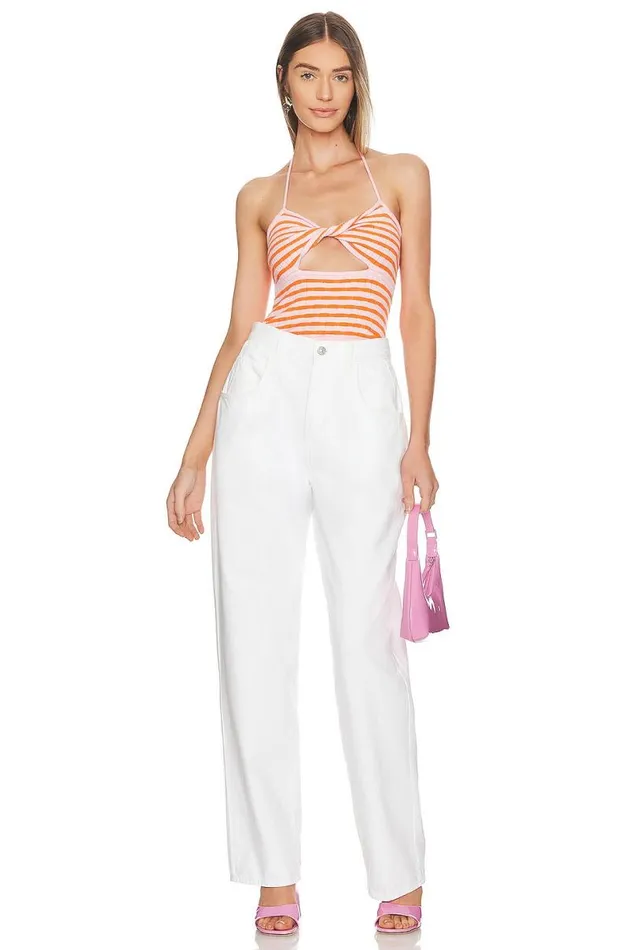 Talia Knit Halter Top Orange Multi Women Lovers and Friends Tops