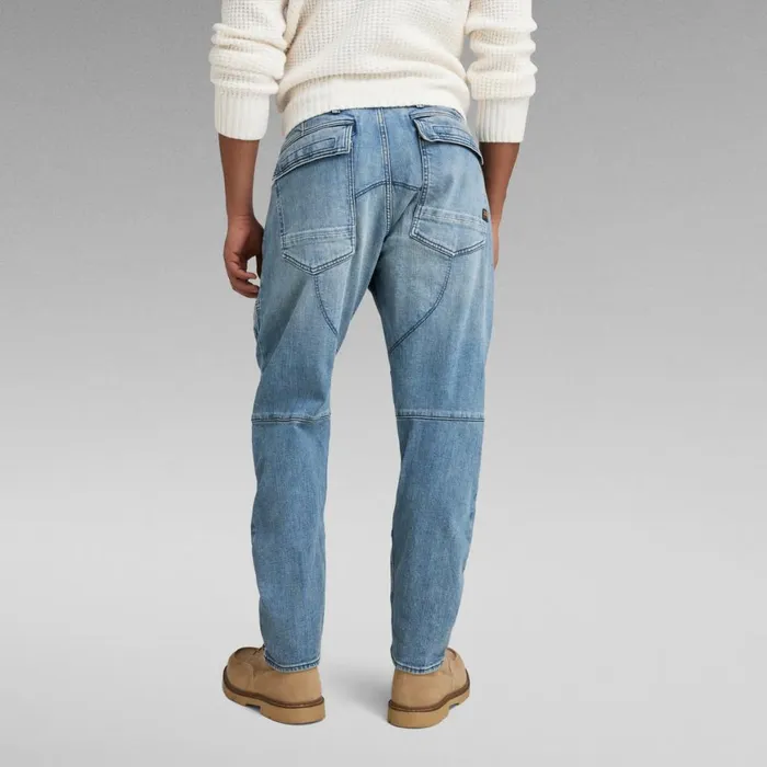 Tapered Men GStar RAW 3D Straight Tapered Denim Cargo Pants Antique Faded Oasis