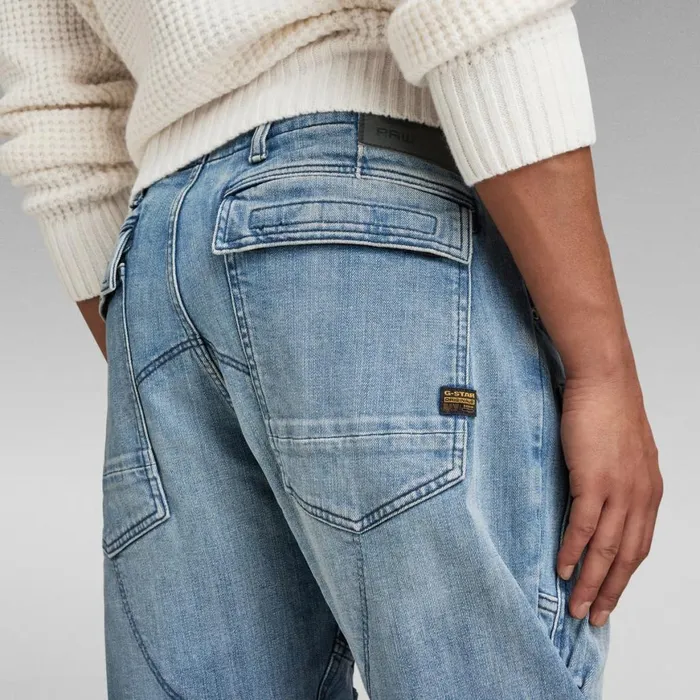 Tapered Men GStar RAW 3D Straight Tapered Denim Cargo Pants Antique Faded Oasis