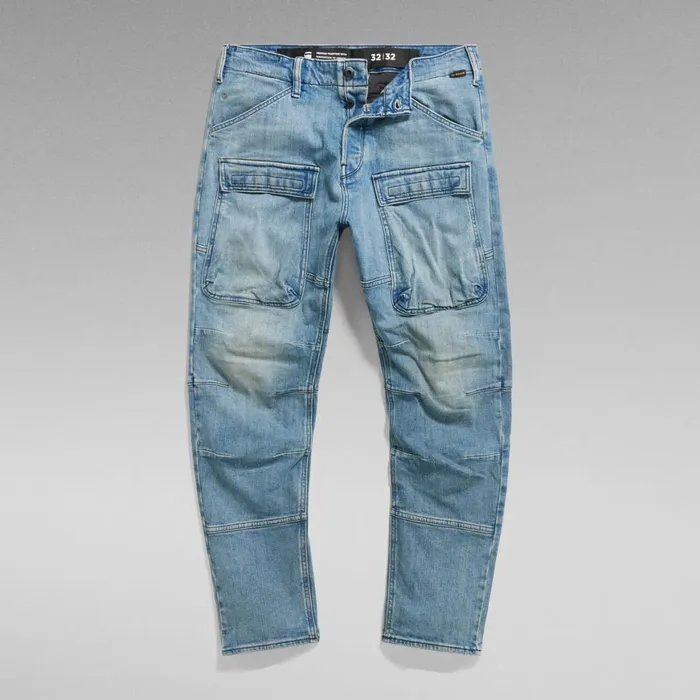 Tapered Men GStar RAW 3D Straight Tapered Denim Cargo Pants Antique Faded Oasis