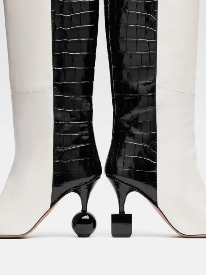 The Bisou Boots Blackwhite Women JACQUEMUS Shoes The Bisou Boots Blackwhite Women JACQUEMUS Shoes