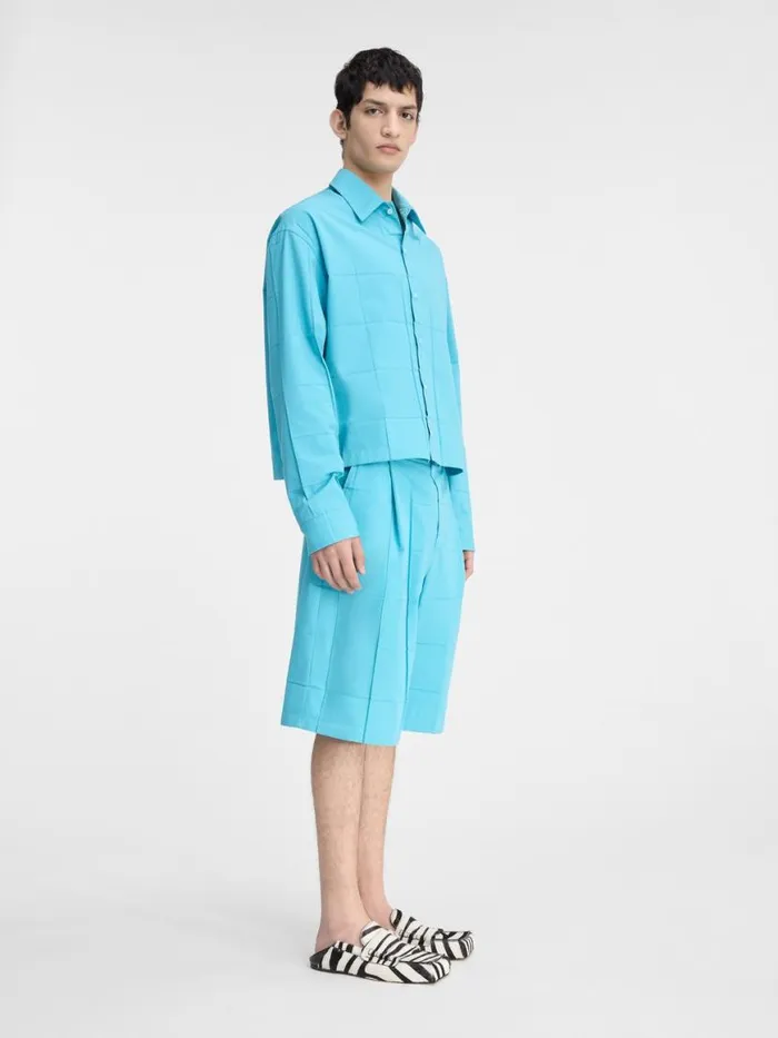 The Corto Shirt Turquoise Men JACQUEMUS Shirts The Corto Shirt Turquoise Men JACQUEMUS Shirts