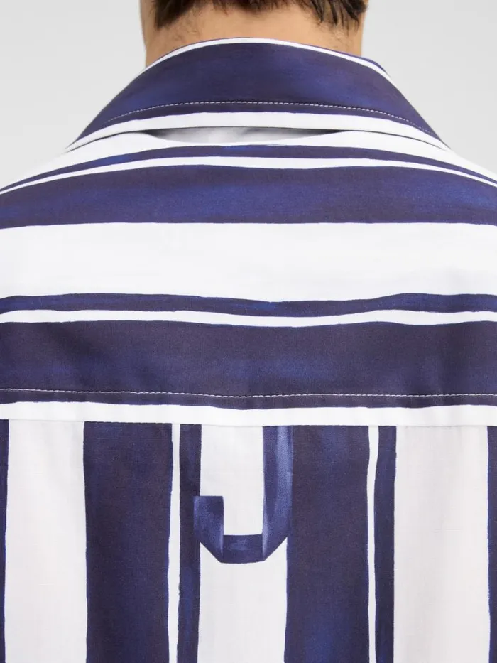 The Jean Shirt Print Rayure Blue Men JACQUEMUS Shirts The Jean Shirt Print Rayure Blue Men JACQUEMUS Shirts