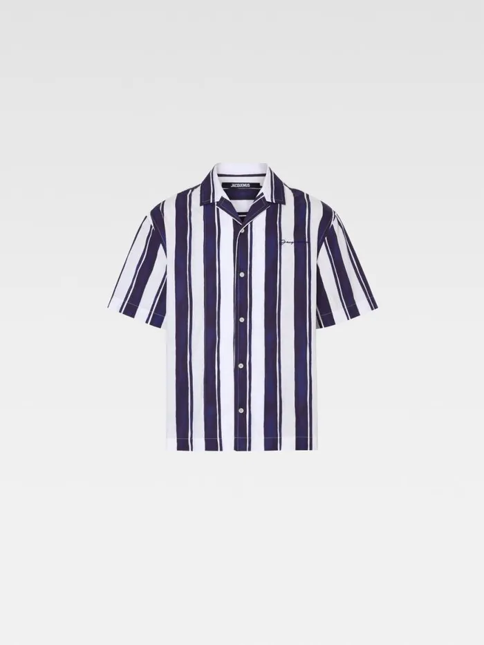 The Jean Shirt Print Rayure Blue Men JACQUEMUS Shirts The Jean Shirt Print Rayure Blue Men JACQUEMUS Shirts