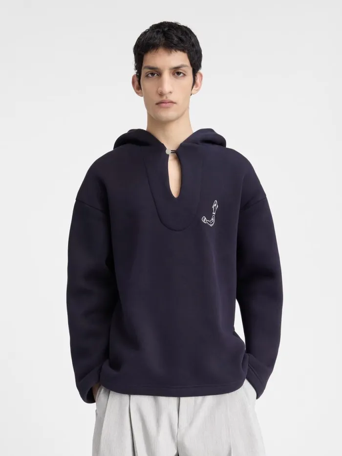 The Mer Hoodie Dark Navy Men JACQUEMUS Sweatshirts and Joggings