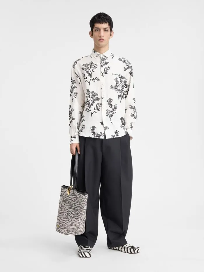 The Simon Shirt Print Black Flowers Men JACQUEMUS Shirts