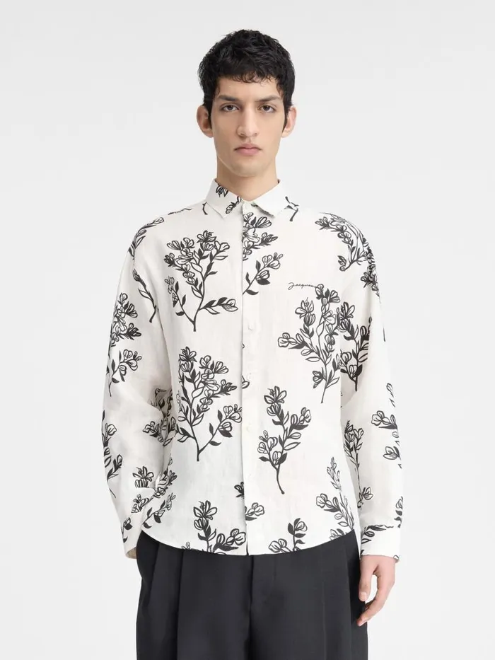 The Simon Shirt Print Black Flowers Men JACQUEMUS Shirts The Simon Shirt Print Black Flowers Men JACQUEMUS Shirts