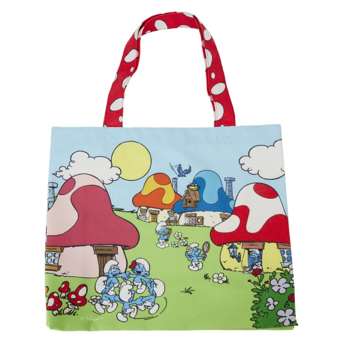 The Smurfs Village Life Canvas Tote Bag Unisex Loungefly Bags and Wallets