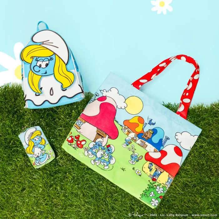 The Smurfs Village Life Canvas Tote Bag Unisex Loungefly Bags and Wallets The Smurfs Village Life Canvas Tote Bag Unisex Loungefly Bags and Wallets