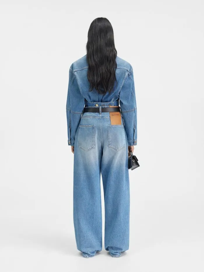 The Wide DeNmes Denim Pants Bluetabac Women JACQUEMUS Denim The Wide DeNmes Denim Pants Bluetabac Women JACQUEMUS Denim