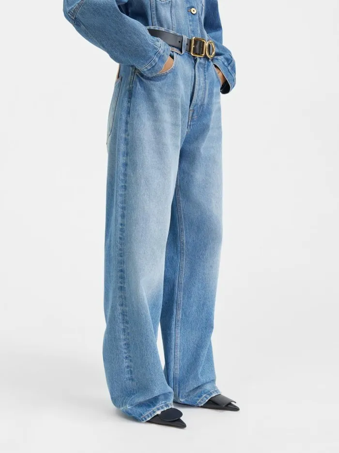 The Wide DeNmes Denim Pants Bluetabac Women JACQUEMUS Denim The Wide DeNmes Denim Pants Bluetabac Women JACQUEMUS Denim