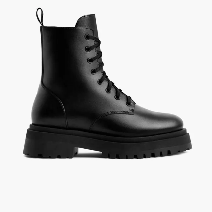 Thursday Boots LaceUp Dolce Black Vegan 8211 Women