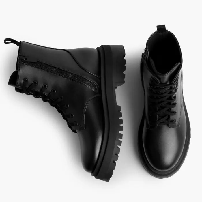 Thursday Boots LaceUp Dolce Black Vegan 8211 Women Thursday Boots LaceUp Dolce Black Vegan 8211 Women
