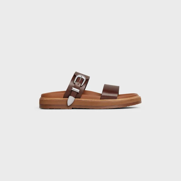 Tippi In Calfskin 8211 Vegetal Tanning Dark Brown Men CELINE SANDALS