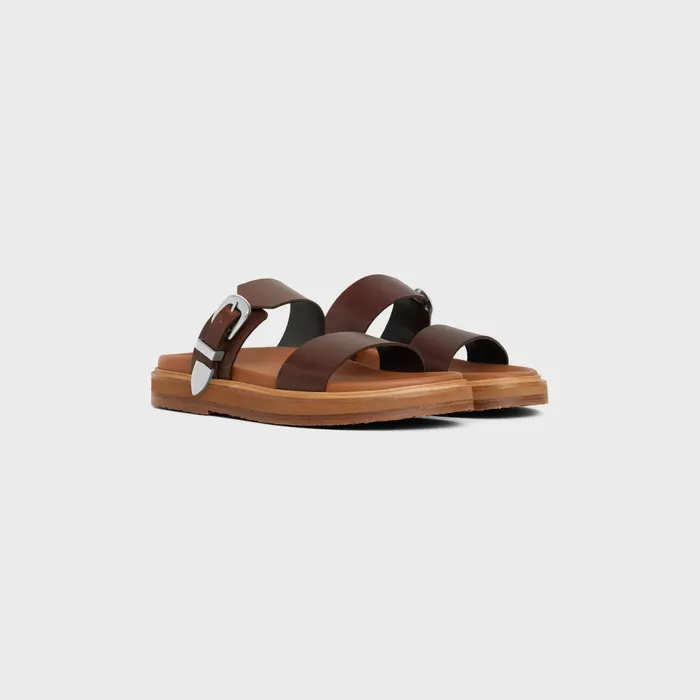 Tippi In Calfskin 8211 Vegetal Tanning Dark Brown Men CELINE SANDALS
