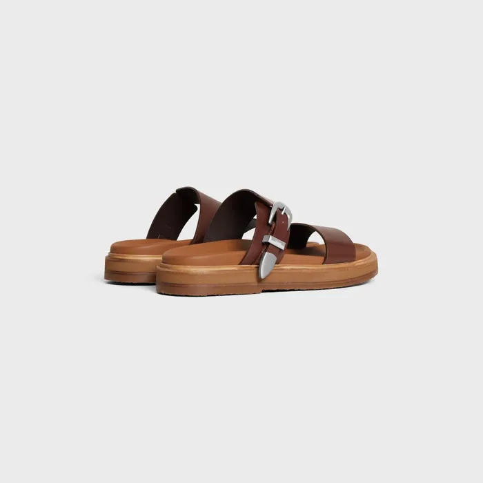 Tippi In Calfskin 8211 Vegetal Tanning Dark Brown Men CELINE SANDALS