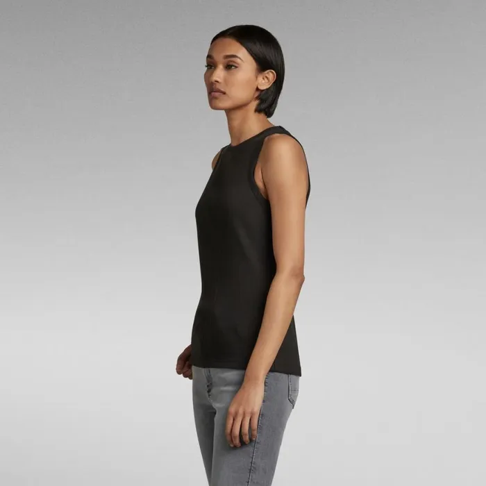 Tops and Tshirts Women GStar RAW Engineered Rib Tanktop Dark Black