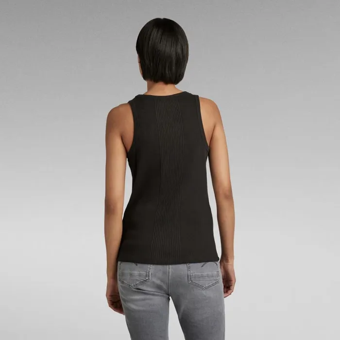 Tops and Tshirts Women GStar RAW Engineered Rib Tanktop Dark Black