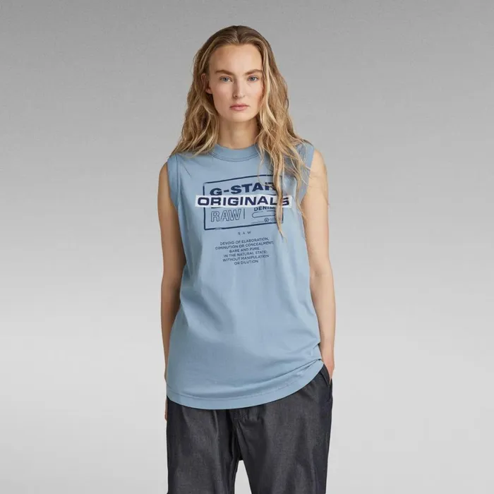 Tops and Tshirts Women GStar RAW Lash Originals Loose Tank Top Lake