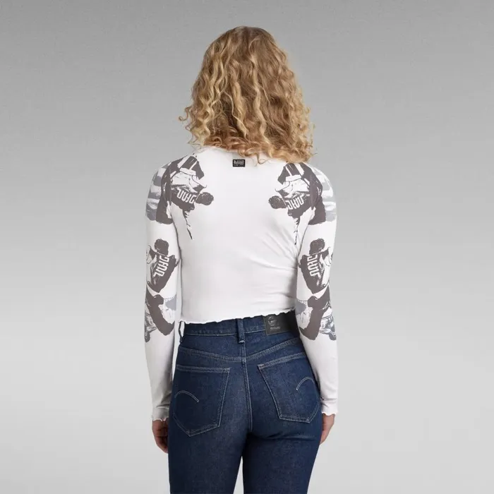 Tops and Tshirts Women GStar RAW Lookbook Cropped Baby Sister Top White