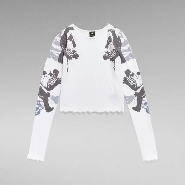Tops and Tshirts Women GStar RAW Lookbook Cropped Baby Sister Top White