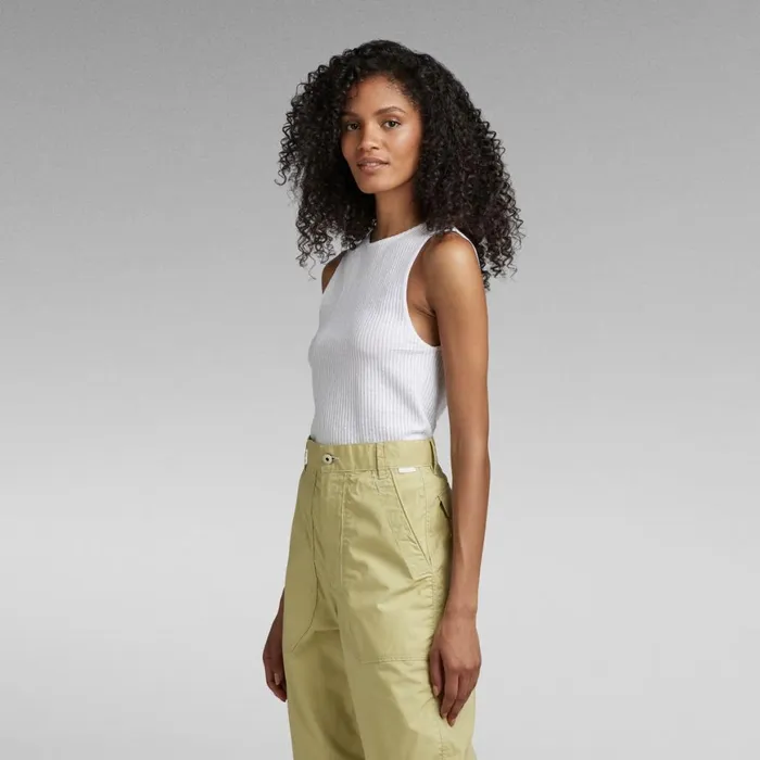 Tops and Tshirts Women GStar RAW Tank Top 3D Rib White