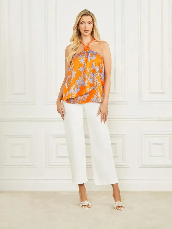 Tops And Sweaters Women Marciano Elusive Halter Top Sunburst Orange Tops And Sweaters Women Marciano Elusive Halter Top Sunburst Orange