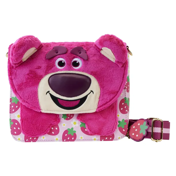 Toy Story Lotso Plush Berry Strap Crossbody Bag Unisex Loungefly Crossbody Bags Toy Story Lotso Plush Berry Strap Crossbody Bag Unisex Loungefly Crossbody Bags