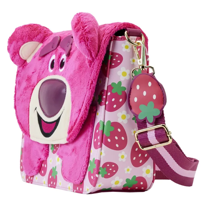Toy Story Lotso Plush Berry Strap Crossbody Bag Unisex Loungefly Crossbody Bags Toy Story Lotso Plush Berry Strap Crossbody Bag Unisex Loungefly Crossbody Bags
