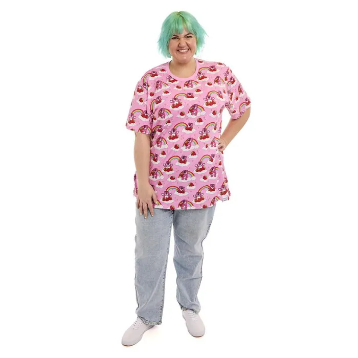 Toy Story Lotso Rainbow AllOver Print Tee Unisex Loungefly Apparel Toy Story Lotso Rainbow AllOver Print Tee Unisex Loungefly Apparel
