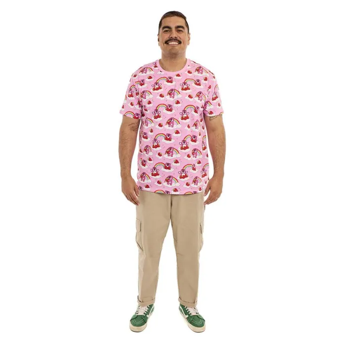 Toy Story Lotso Rainbow AllOver Print Tee Unisex Loungefly Apparel Toy Story Lotso Rainbow AllOver Print Tee Unisex Loungefly Apparel