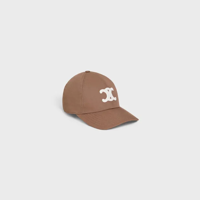Triomphe Baseball Cap In Cotton Marron Glace Women CELINE HATS AND SOFT ACCESSORIES Triomphe Baseball Cap In Cotton Marron Glace Women CELINE HATS AND SOFT ACCESSORIES