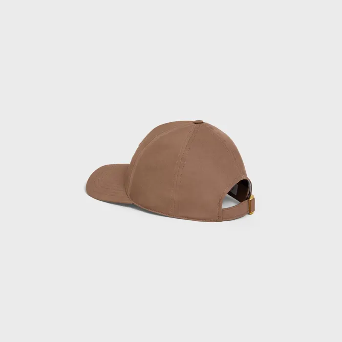 Triomphe Baseball Cap In Cotton Marron Glace Women CELINE HATS AND SOFT ACCESSORIES