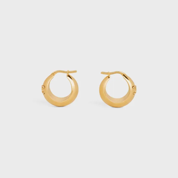 Triomphe Bold Hoops In Brass With Gold Finish Gold Women CELINE EARRINGS
