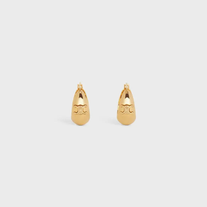 Triomphe Bold Hoops In Brass With Gold Finish Gold Women CELINE EARRINGS Triomphe Bold Hoops In Brass With Gold Finish Gold Women CELINE EARRINGS