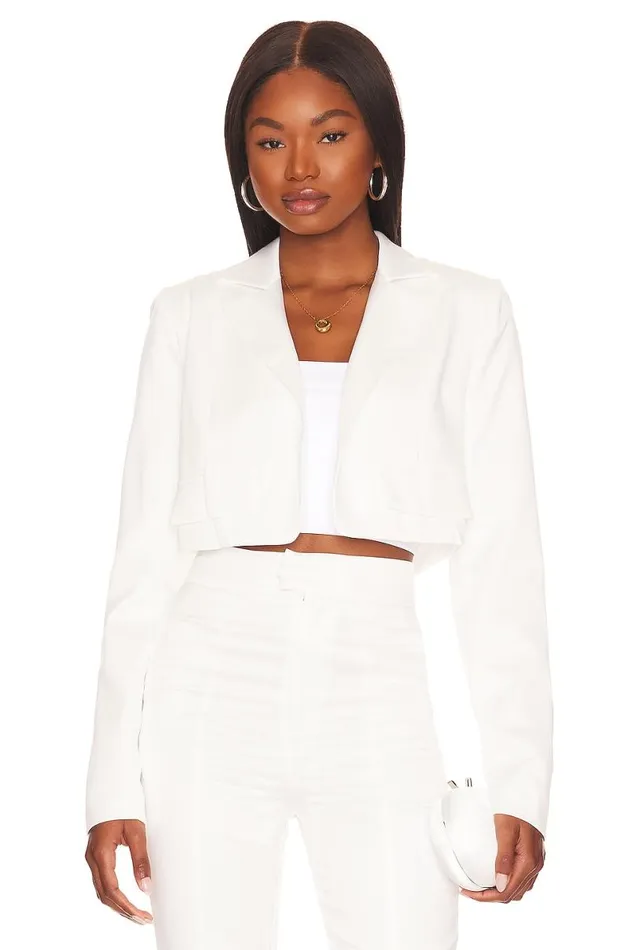 Troy Cropped Blazer White Women Lovers and Friends Jackets and Coats