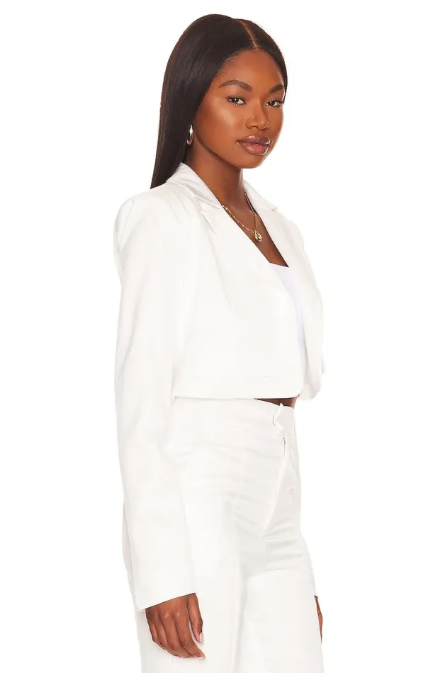 Troy Cropped Blazer White Women Lovers and Friends Jackets and Coats