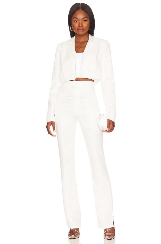 Troy Cropped Blazer White Women Lovers and Friends Jackets and Coats