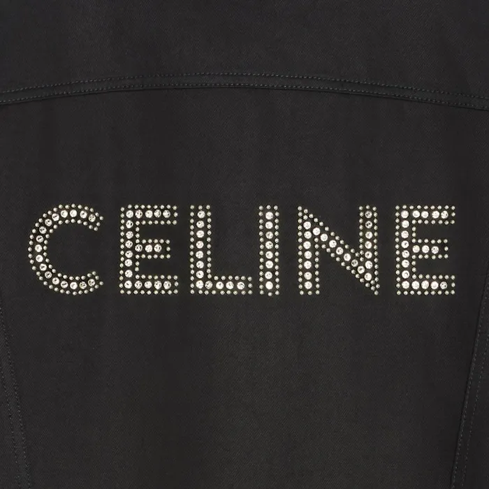 Trucker Jacket In Pure Black Wash Denim Vintage Pure Black Men CELINE DENIM