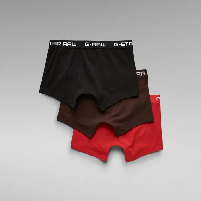 Underwear Men GStar RAW Classic Trunk Color 3 Pack Dark Flamedeep Bordeauxblack