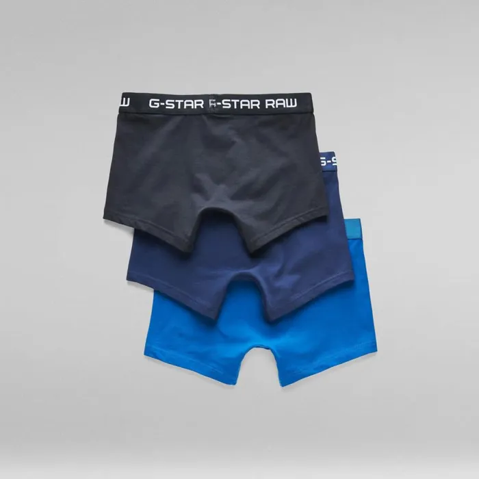 Underwear Men GStar RAW Classic Trunk Color 3 Pack Light Nassau Blueimperial Bluemazarine Blue